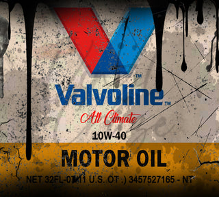 Valvoline Motor Oil 20oz Skinny Adhesive Vinyl Wrap