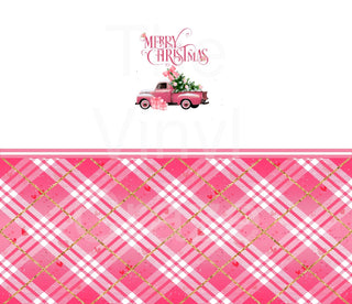 Pink Truck Xmas Plaid Wrap