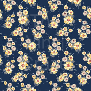 Flowers On Navy Adhesive Vinyl