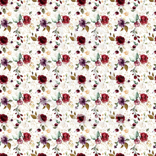 Gold And Burgundy Floral Adhesive Vinyl