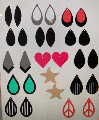 Faux Leather Earring Templates SVG