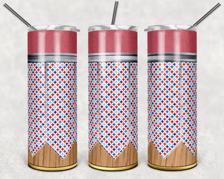 Mens Pencil Red, White and Blue 20 oz Skinny Adhesive Vinyl Wrap